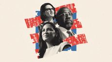 Illustration of Alexandria Ocasio-Cortez, Raphael Warnock and Peggy Flanagan