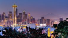 The Seattle skyline at dusk