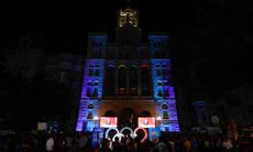 Spectators gather as the IOC awards the 2034 Winter Olympics to Salt Lake City on July 24, 2024 in Salt Lake City, Utah